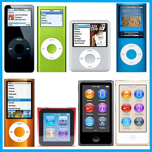 Eight different Ipod nano devices, from different type periods. Picture is from Ebay. Do these vintage ipods have value?